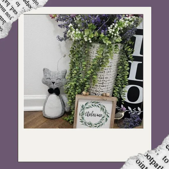 Elements Decorative Cat Door Stopper | NWT | Gray White Black - Picture 7 of 13